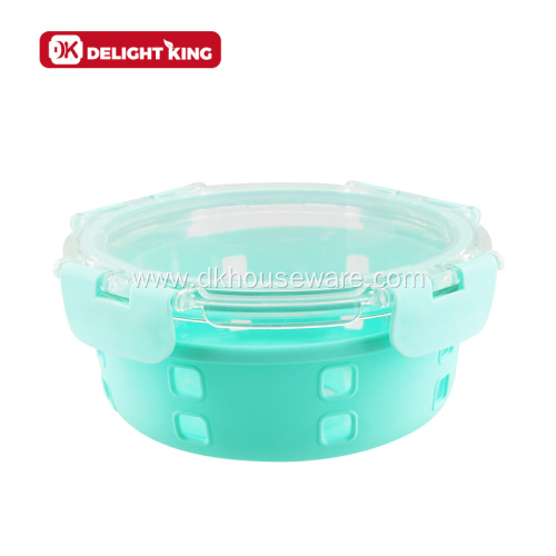 Glass Food Container with Silicone Sleeve